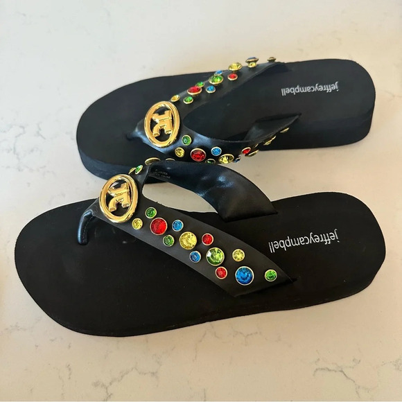 Jeffrey Campbell Iconics Sandals black with multicolored embellishments Size: 8 - Picture 3 of 5